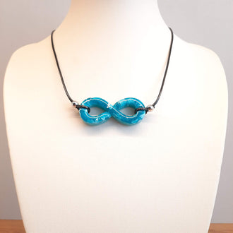 Colgante Infinito Horizontal Aguamarina