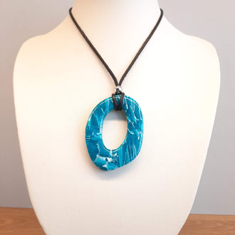 Colgante Ovalado Aguamarina