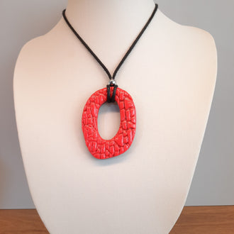 Colgante Ovalado Rosa Neon