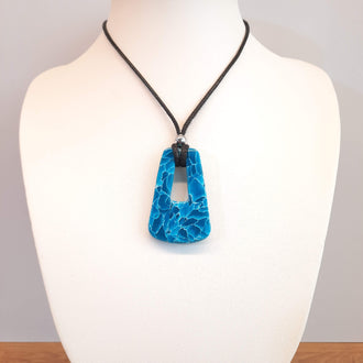 Colgante Trapecio Grande Aguamarina