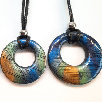 Colgantes Círculo Labradorita Azul