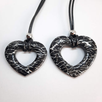 Colgantes Corazón Alma Negro Mármol