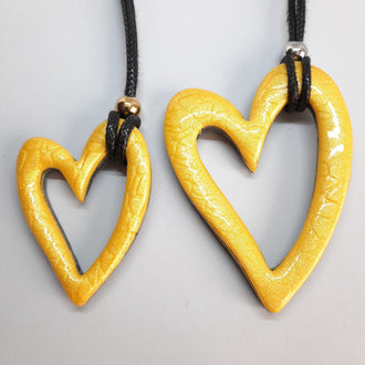 Colgantes Corazón Hueco Amarillo