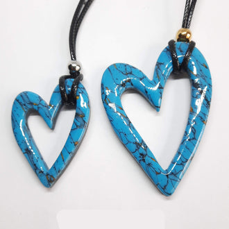 Colgantes Corazón Hueco Turquesa
