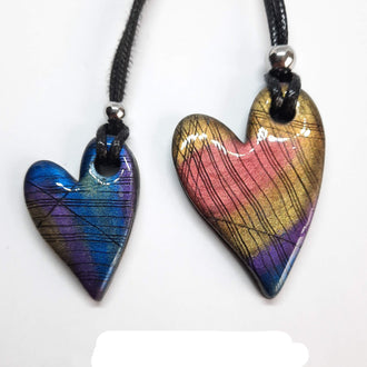 Colgantes Corazón Pleno Labradorita Violeta