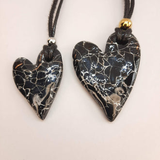 Colgantes Corazón Pleno Negro Mármol