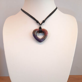 Gargantilla Con Colgante Corazón Alma Labradorita Violeta