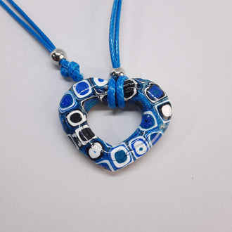 Gargantilla Con Colgante Corazón Alma Pasión Azul