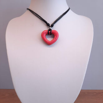 Gargantilla Con Colgante Corazón Alma Rojo