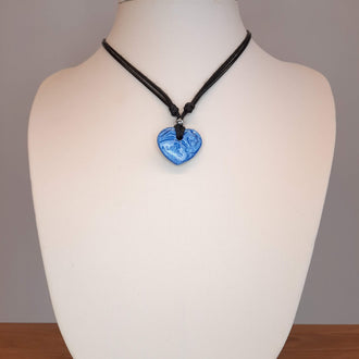 Gargantilla Con Colgante Corazón Ancho Azul