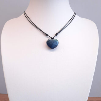 Gargantilla Con Colgante Corazón Ancho Labradorita Azul