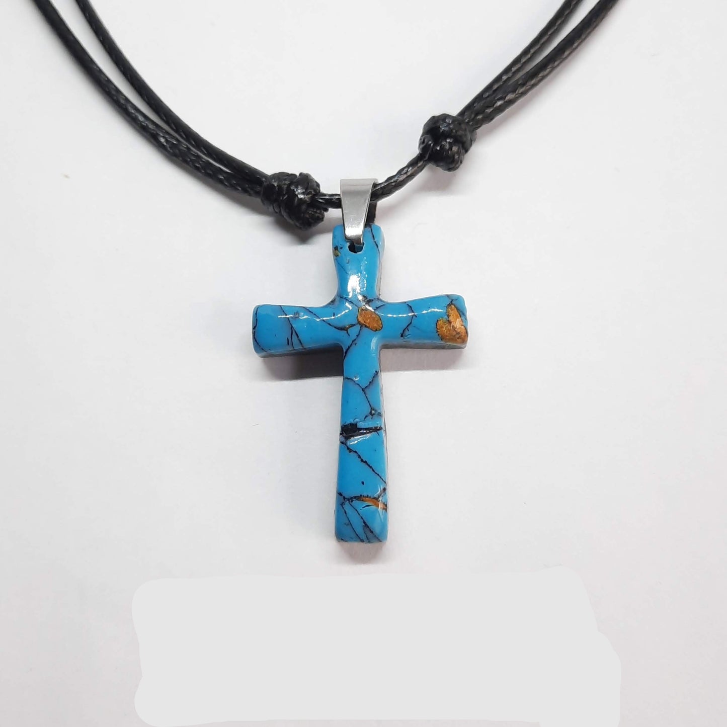 Gargantilla Con Colgante Cruz Turquesa