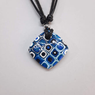 Gargantilla Con Colgante Cuadrado Pasión Azul