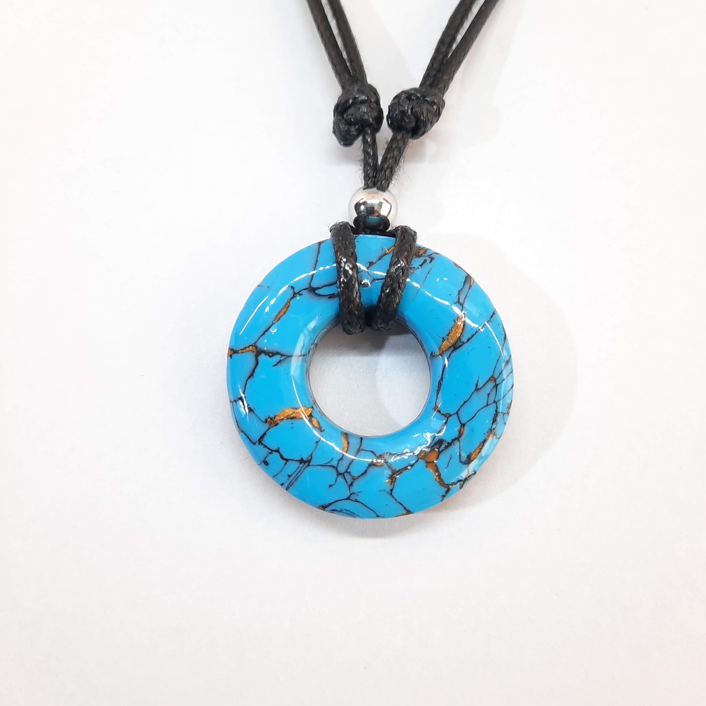 Gargantilla Con Colgante Donut Turquesa