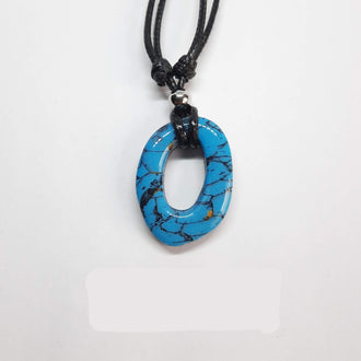Gargantilla Con Colgante Ovalado Turquesa