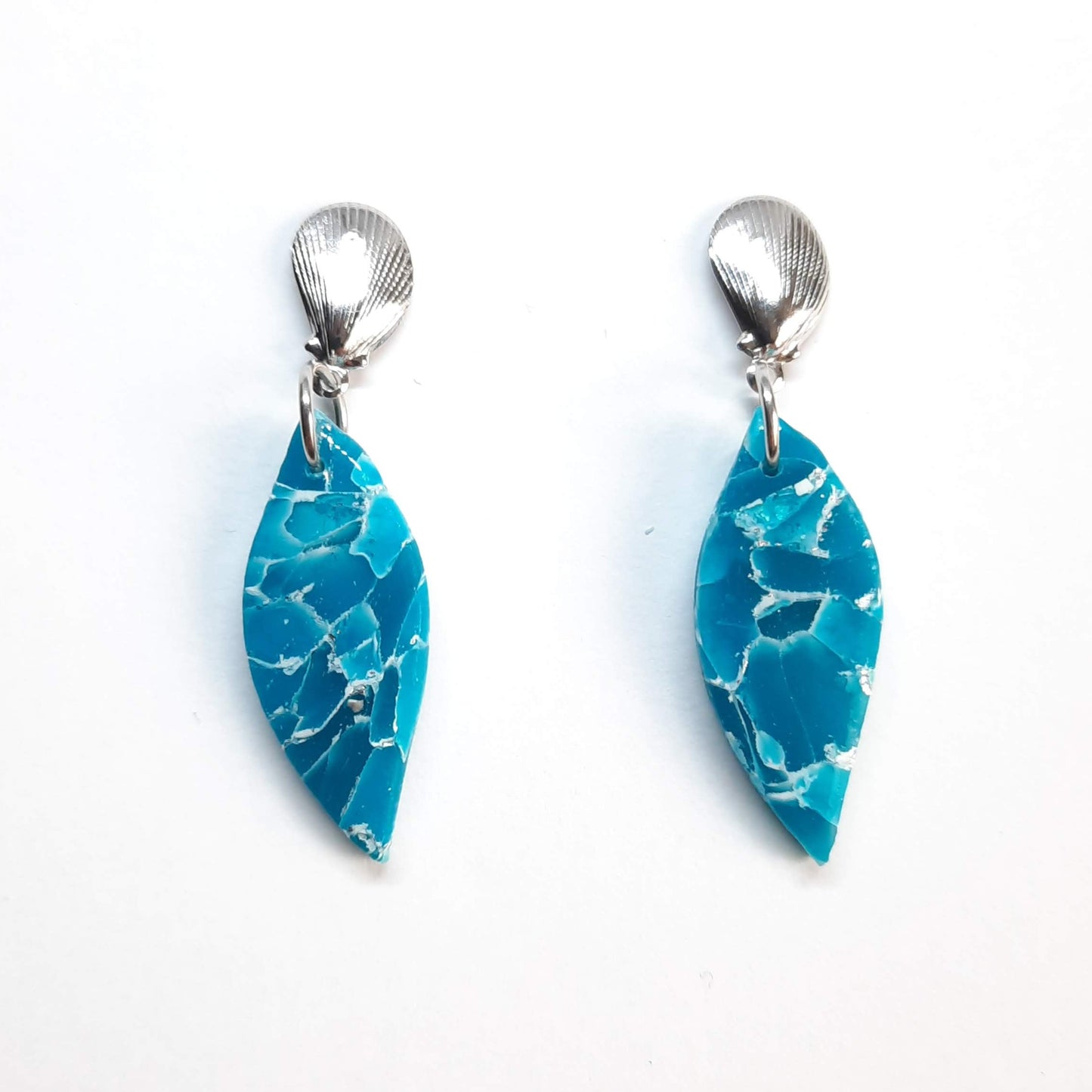 Pendientes Barcelona Aguamarina con Base Acero