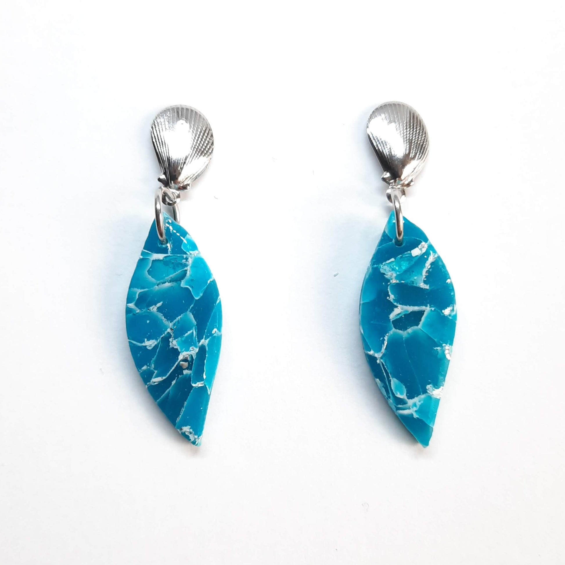 Pendientes Barcelona Aguamarina con Base Acero