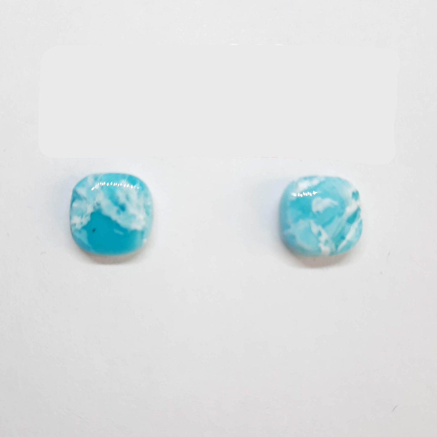 Pendientes Botón Aura Grande Aguamarina
