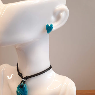 Pendientes Botón Corazón Pleno