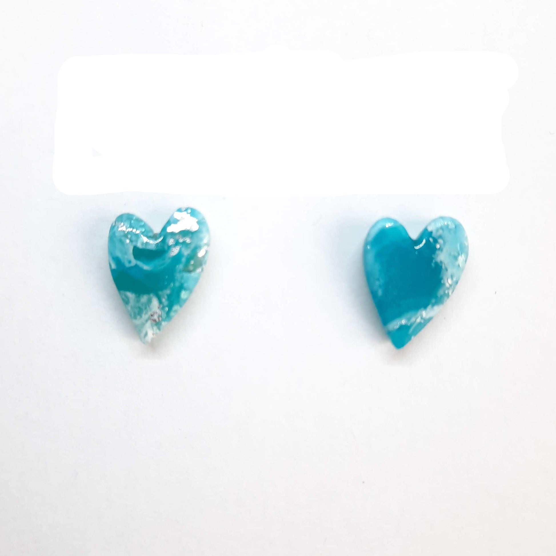 Pendientes Botón Corazón Pleno Aguamarina