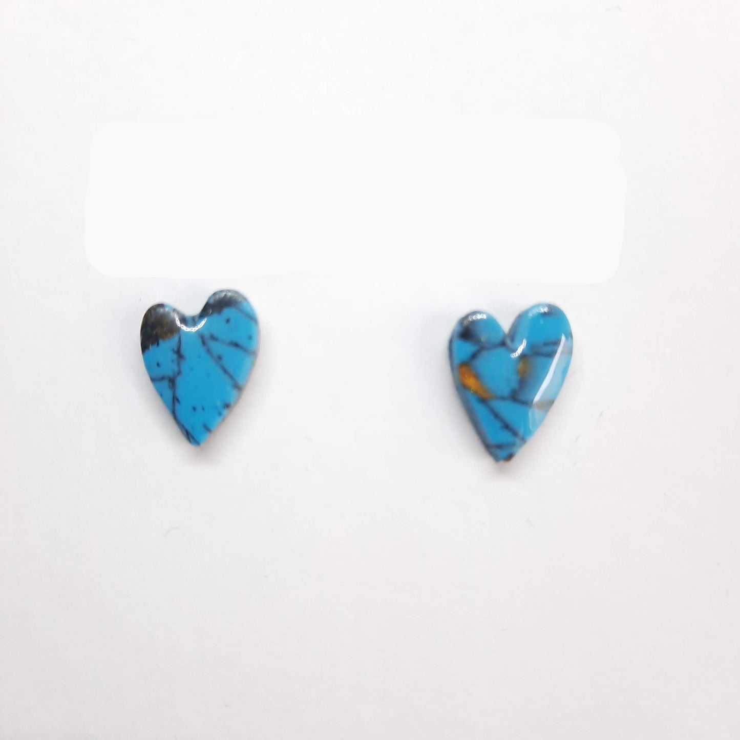 Pendientes Botón Corazón Pleno Turquesa