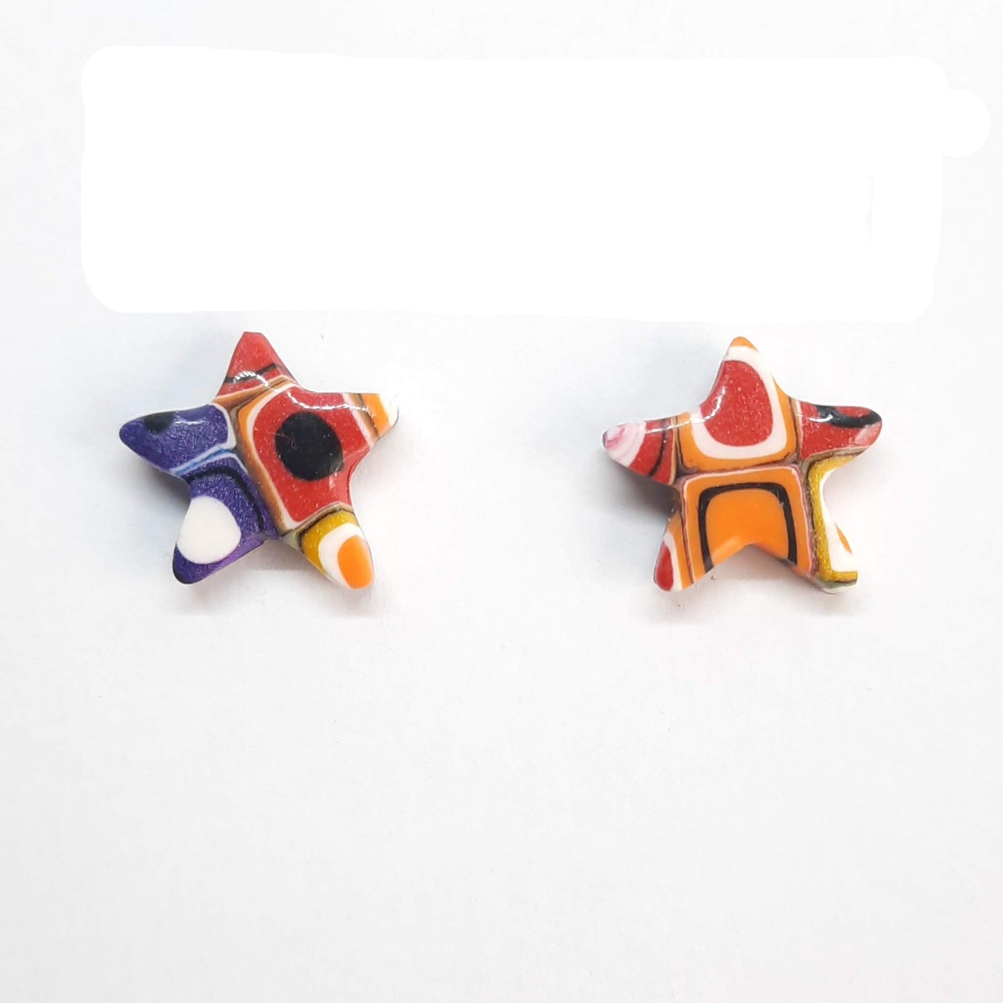 Pendientes Botón Estrella Arcoíris