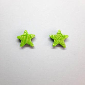 Pendientes Botón Estrella verde