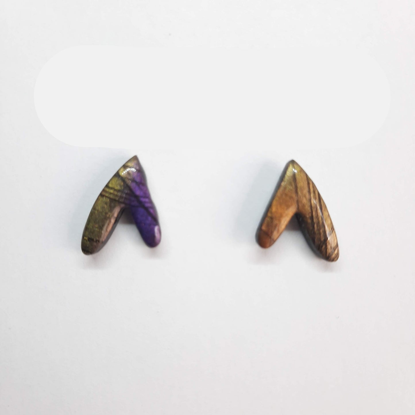 Pendientes Botón Fantasía Labradorita Violeta