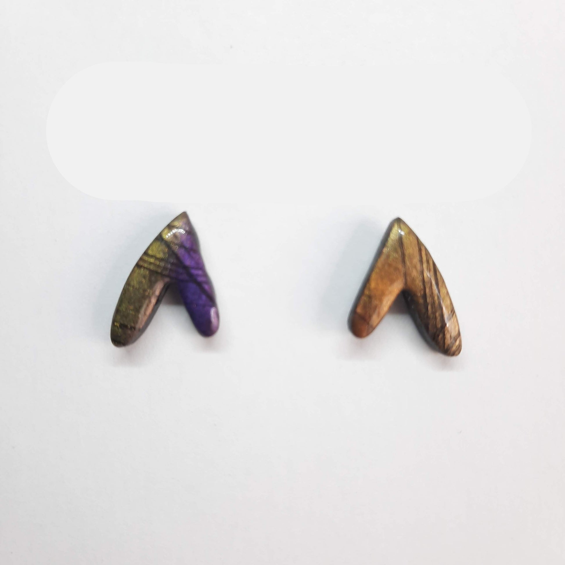 Pendientes Botón Fantasía Labradorita Violeta