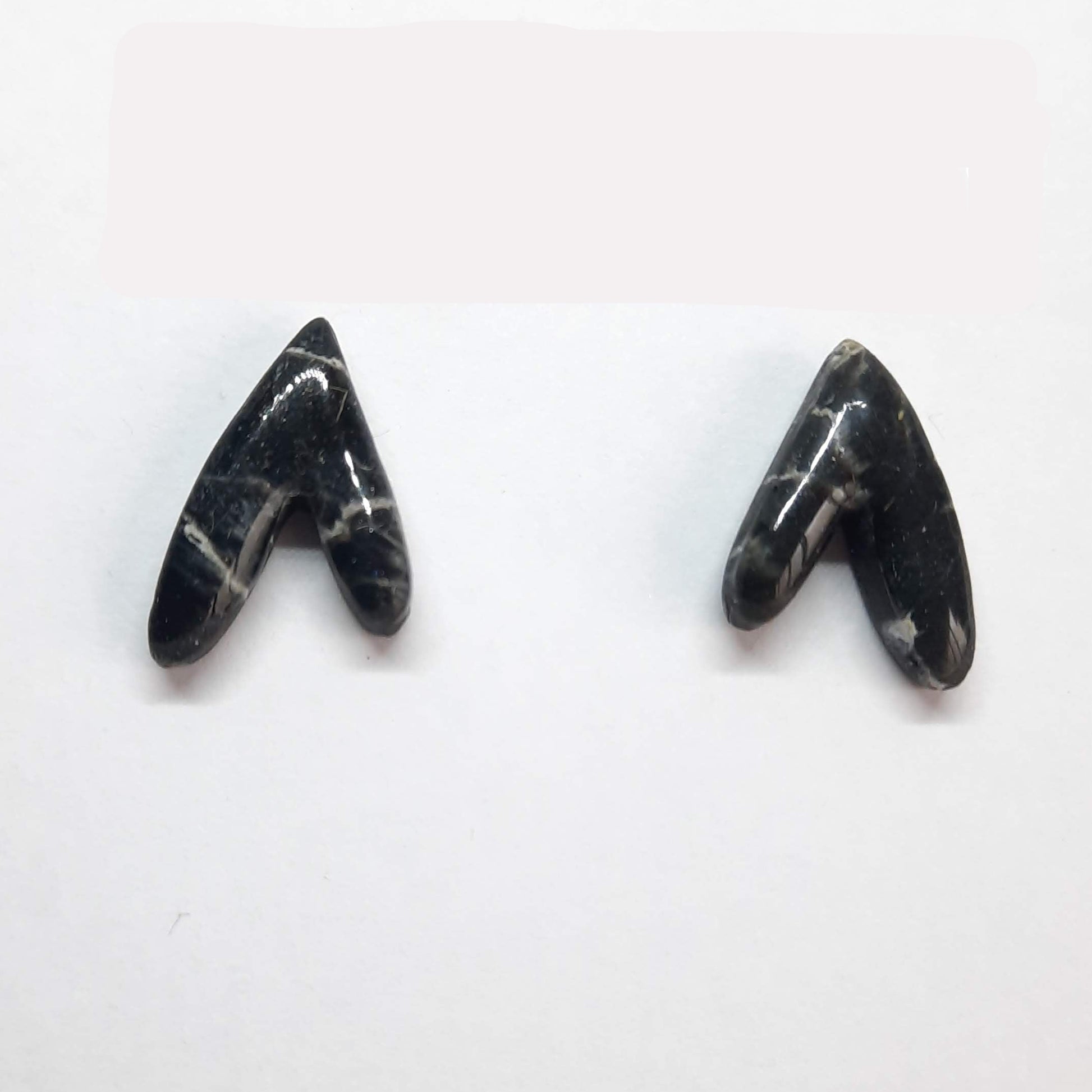 Pendientes Botón Fantasía Negro Mármol