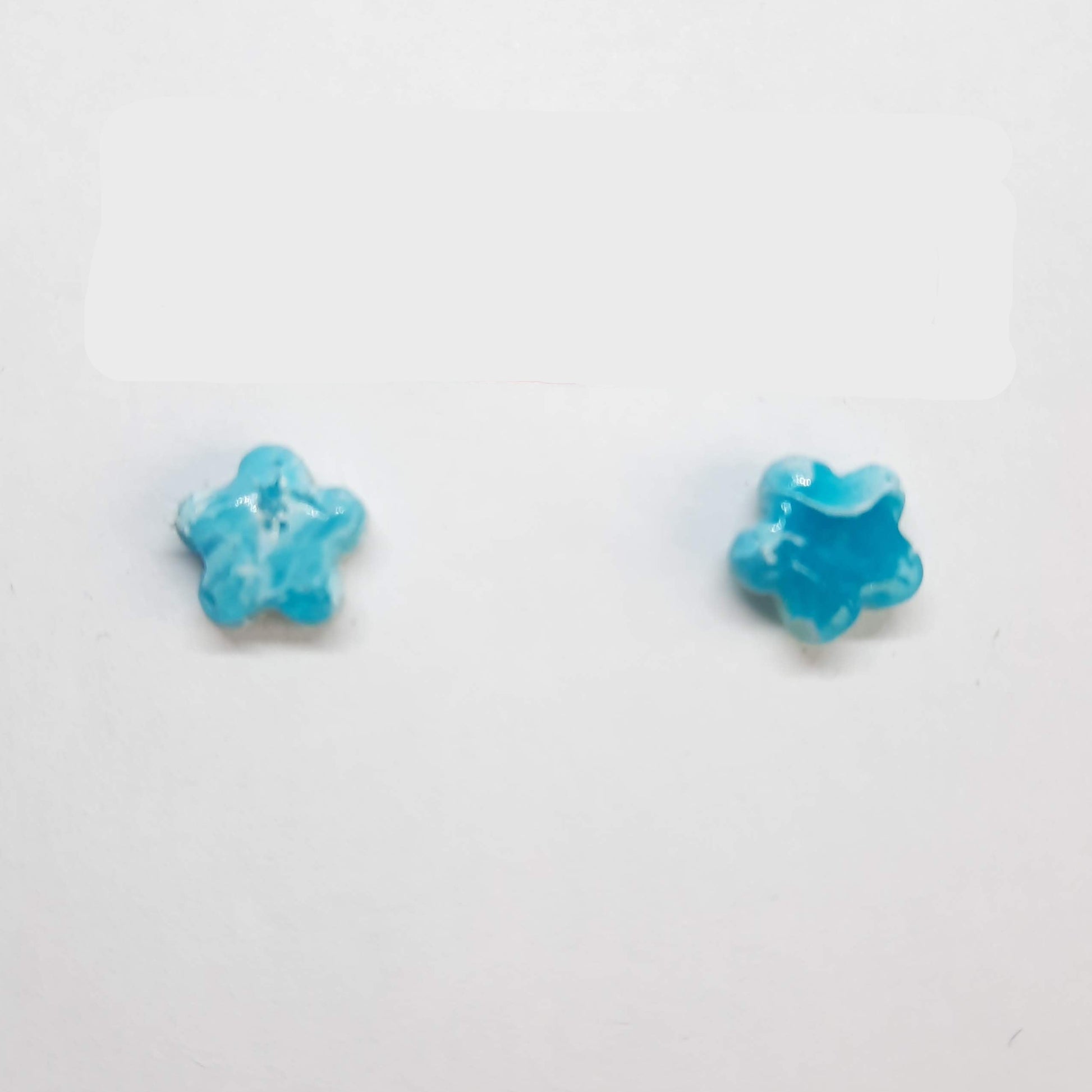 Pendientes Botón Flor Aguamarina