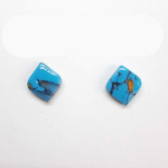 Pendientes Botón India Turquesa