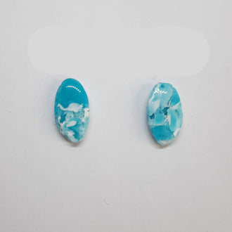 Pendientes Botón Iris Aguamarina