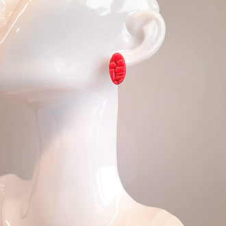 Pendientes Botón Iris Rosa Neón