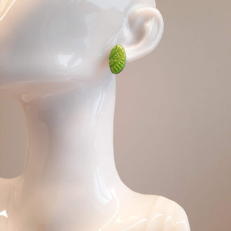 Pendientes Botón Iris Verde