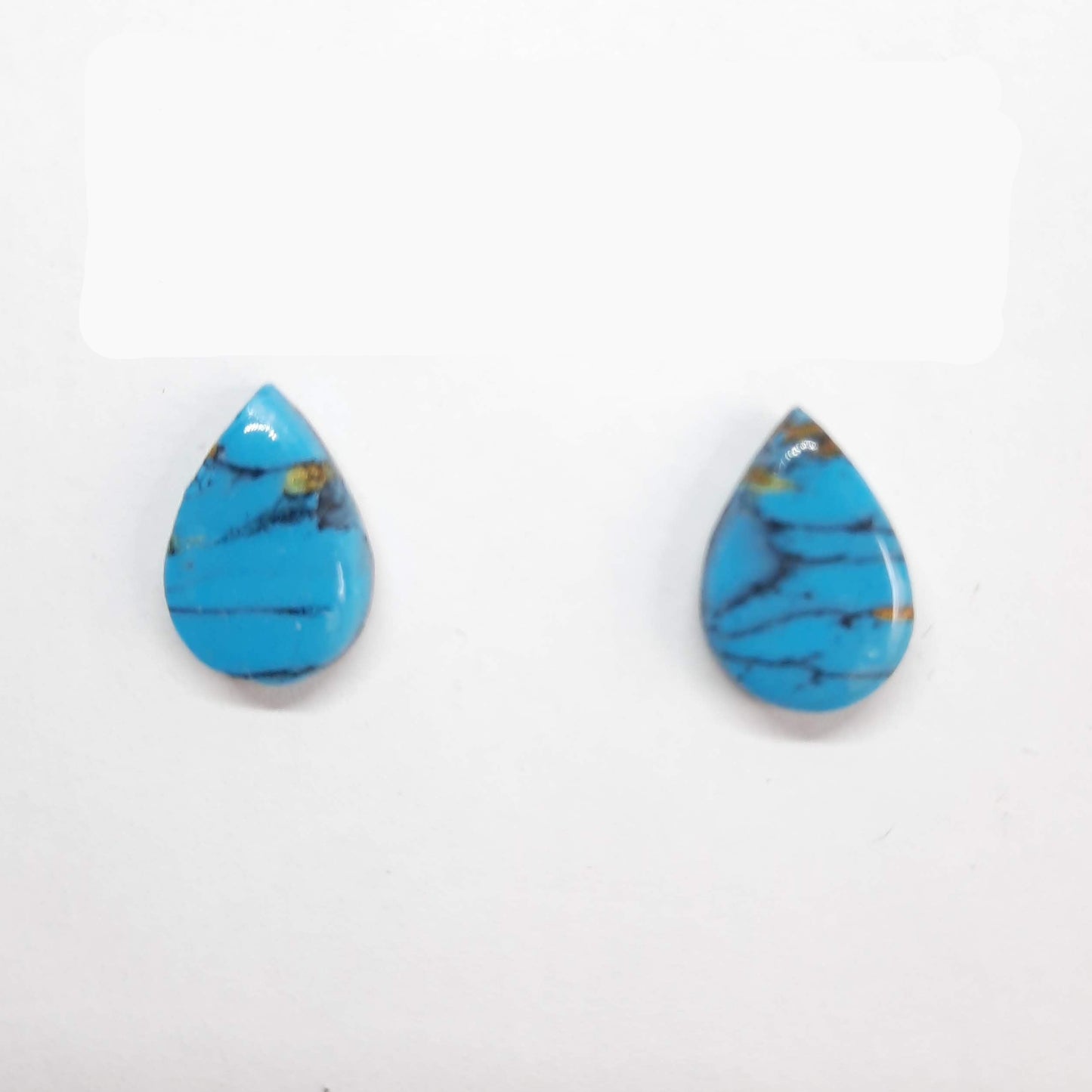 Pendientes Botón Lagrima Turquesa