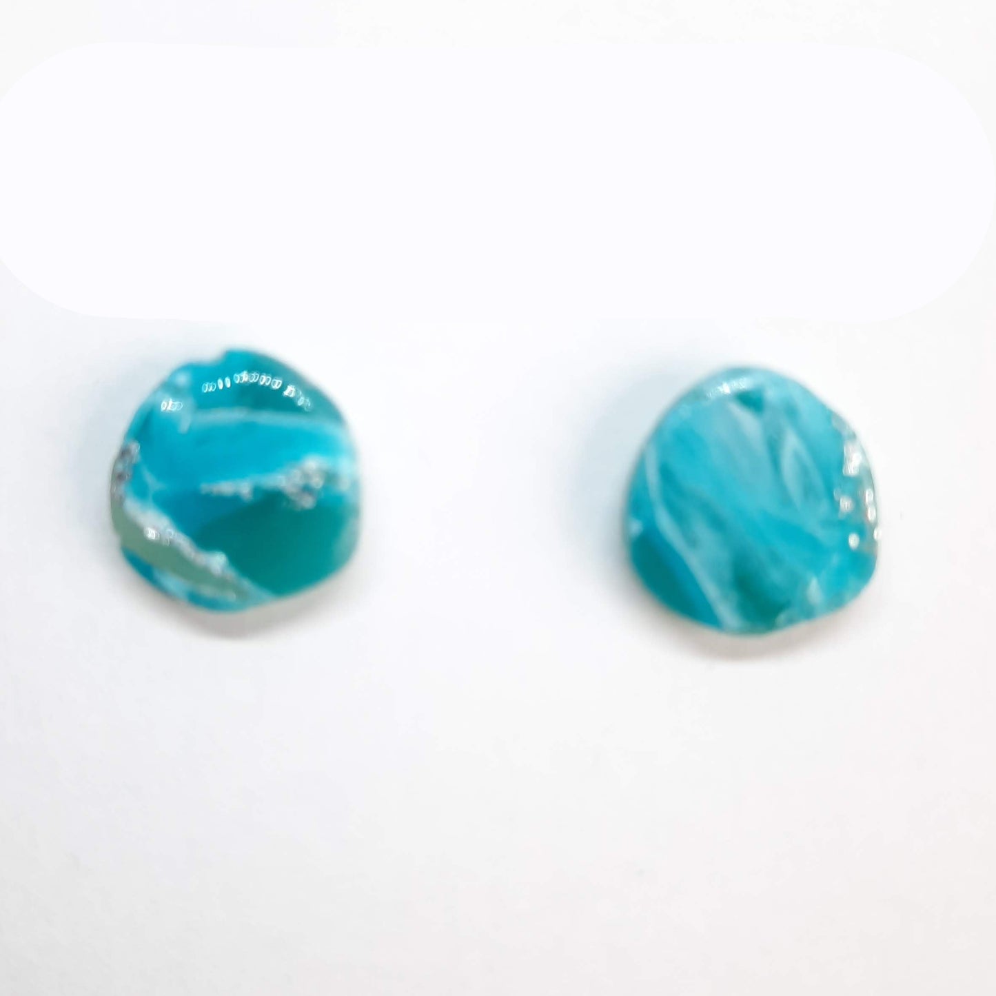 Pendientes Botón Palma Aguamarina