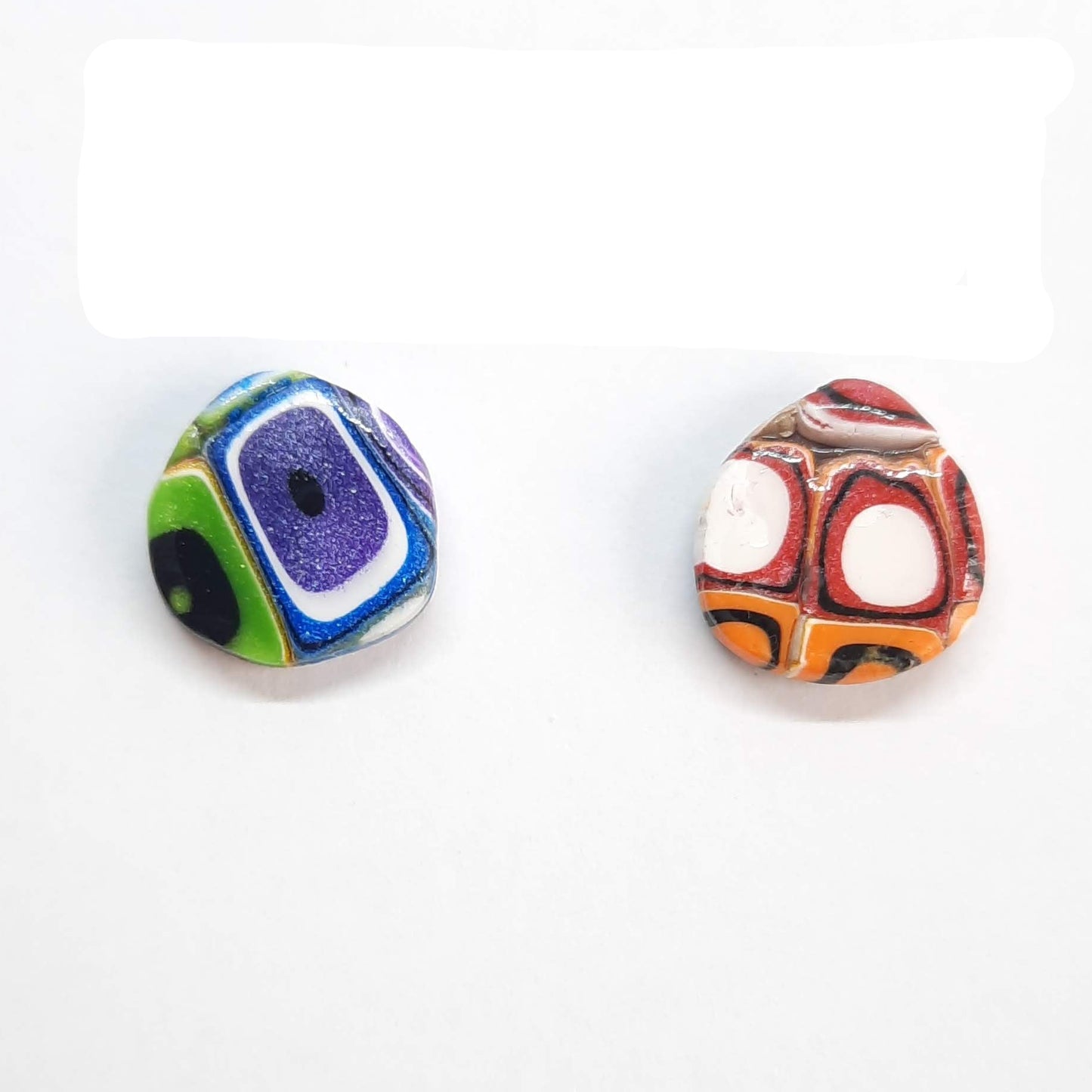 Pendientes Botón Palma Arcoíris