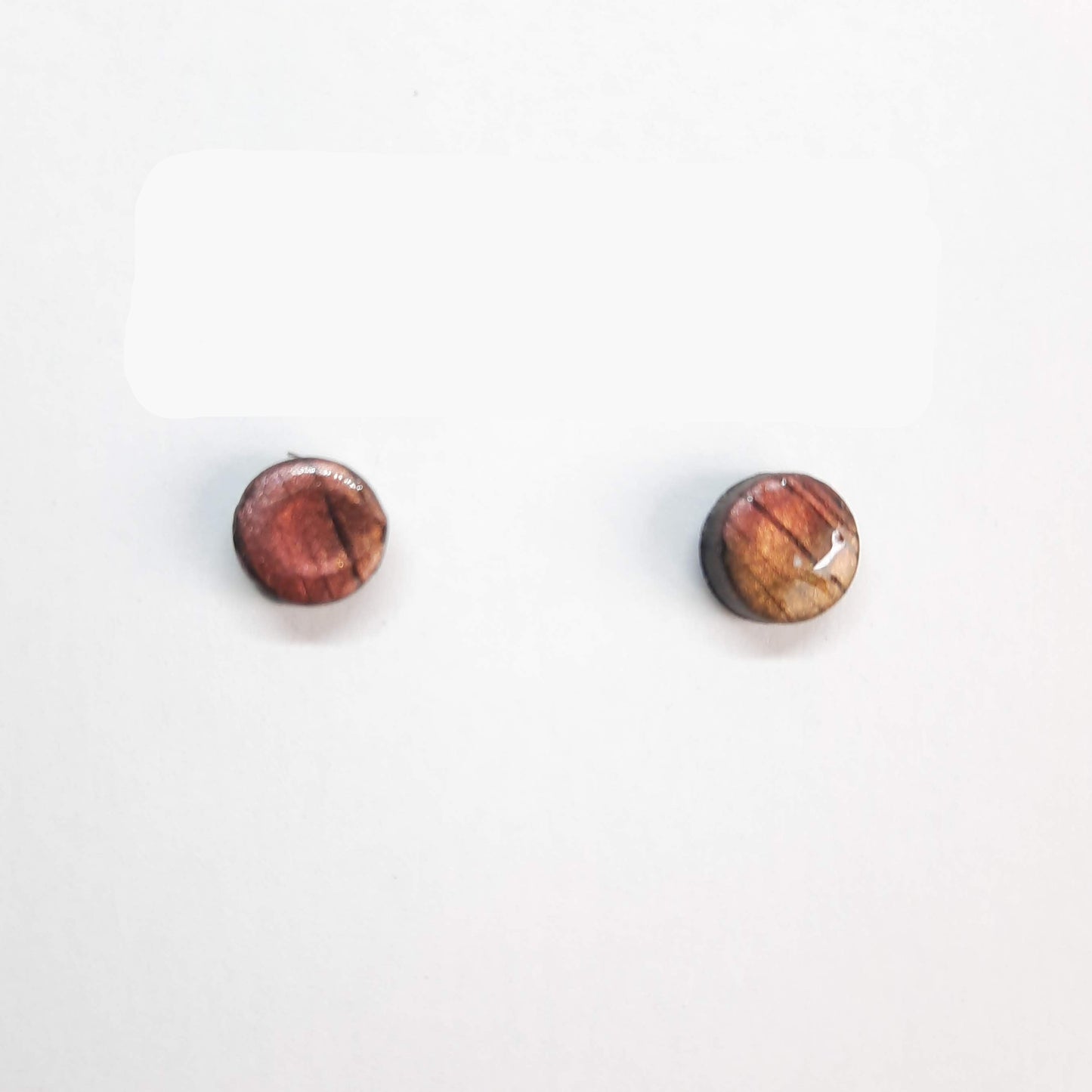 Pendientes Botón Redondos Pequeños Labradorita Violeta