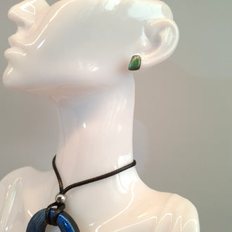 Pendientes Botón Toledo Labradorita Azul