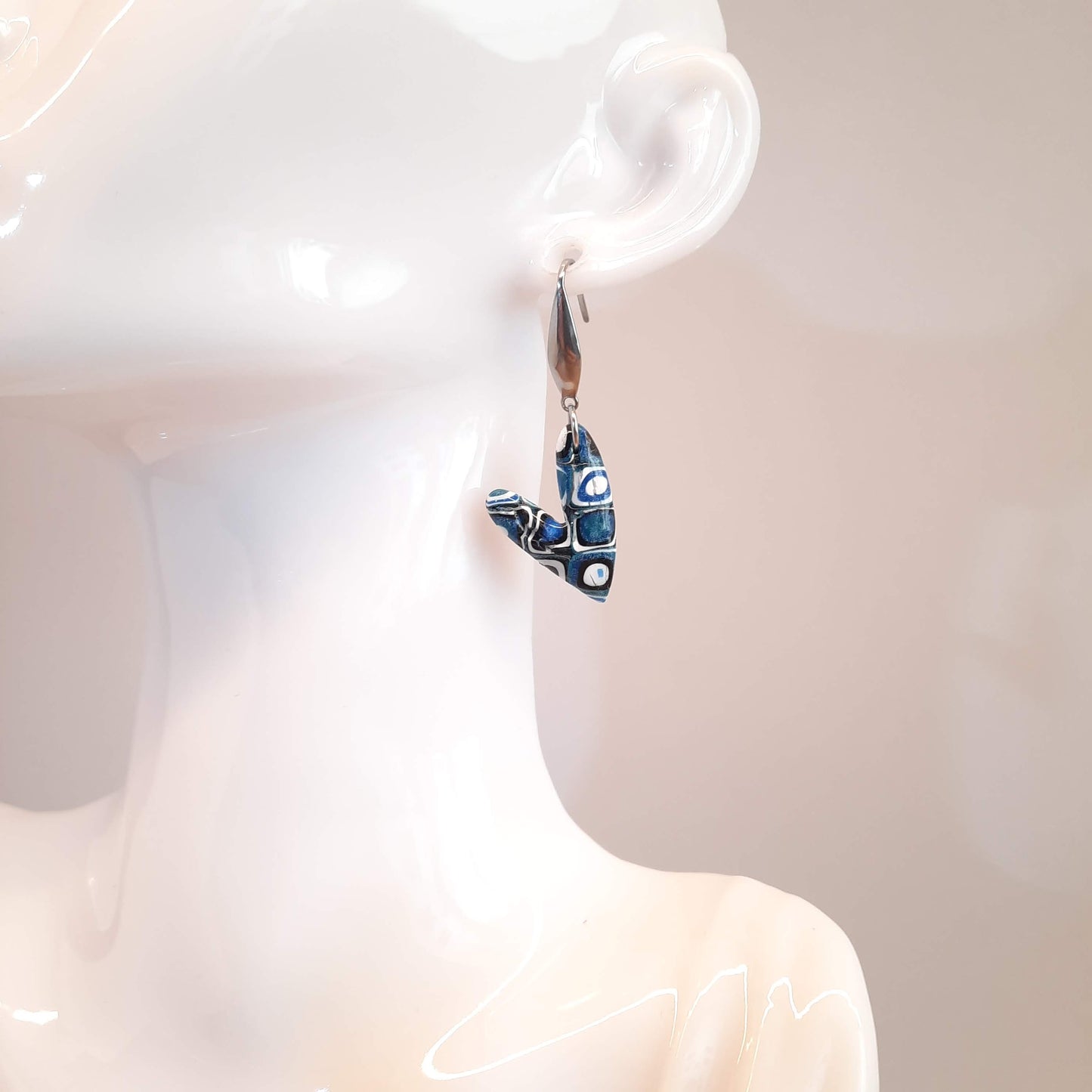 Pendientes Corazón Delgado Pasión Azul