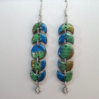 Pendientes Luna Labradorita Azul
