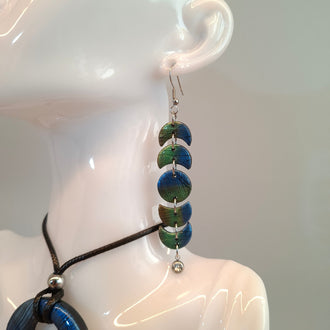 Pendientes Luna Labradorita Azul