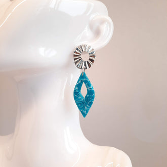 Pendientes Madrid Aguamarina con Base Acero