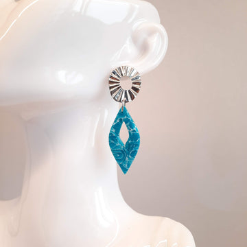 Pendientes Madrid Aguamarina con Base Acero