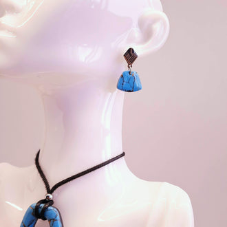 Pendientes Osaka Turquesa con Base Acero