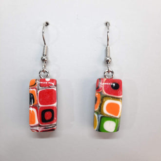 Pendientes Rectángulo Arcoíris Con Ganchos