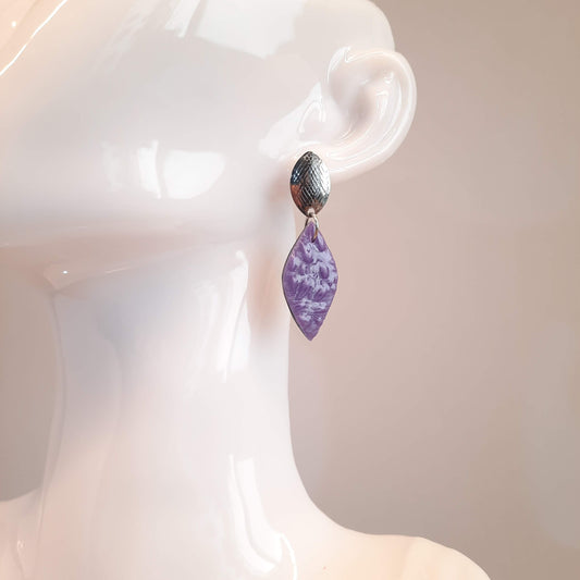 Pendientes Sevilla Lila con Base Plateada
