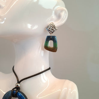 Pendientes Toledo Labradorita Azul