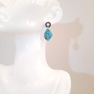 Pendientes Isabel Turquesa con Base Acero